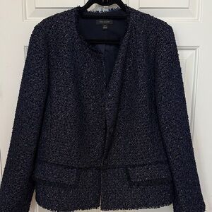 Ann Taylor Midnight Blue Textured Blazer